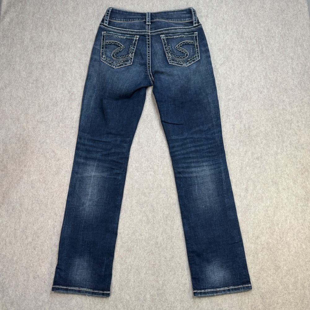 Silver Jean Women 26x28 Suki Straight Blue Y2K Western Indie Sleaze Thick Stitch